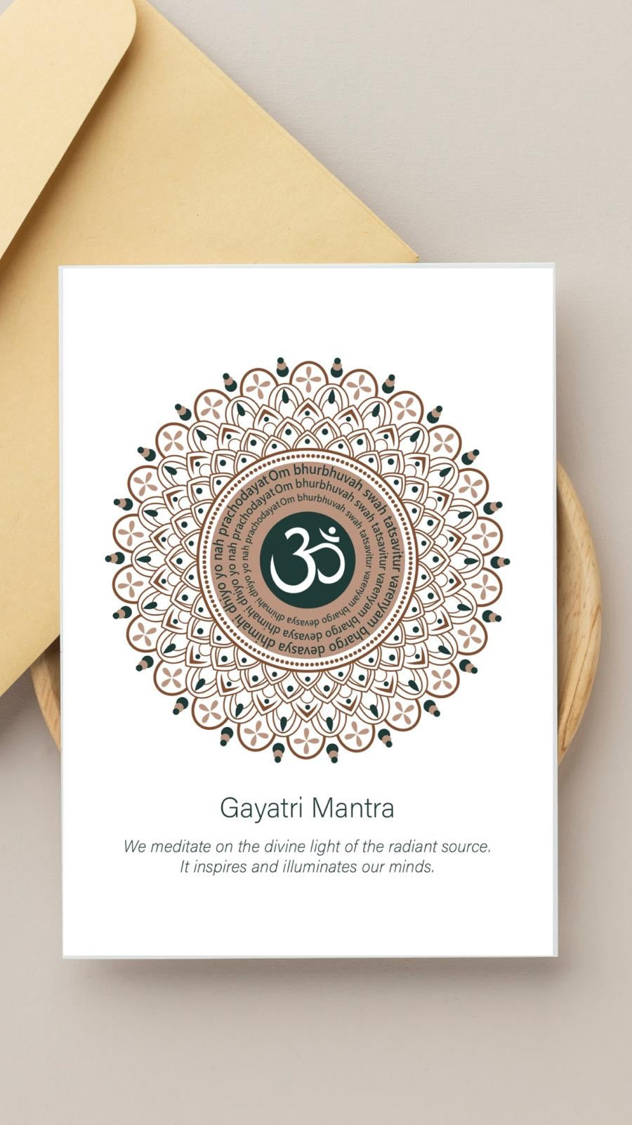 Matra Card Gayatri Mantra Greeting Card – Restorative Energy Heal